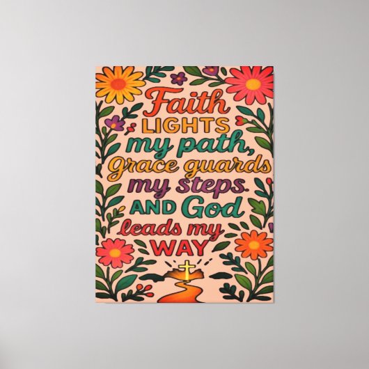 Faith Lights My Path Christian Art - Inspirational Leinwanddruck (Vorderseite)