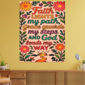 Faith Lights My Path Christian Art - Inspirational Leinwanddruck (Insitu (Wohnzimmer))