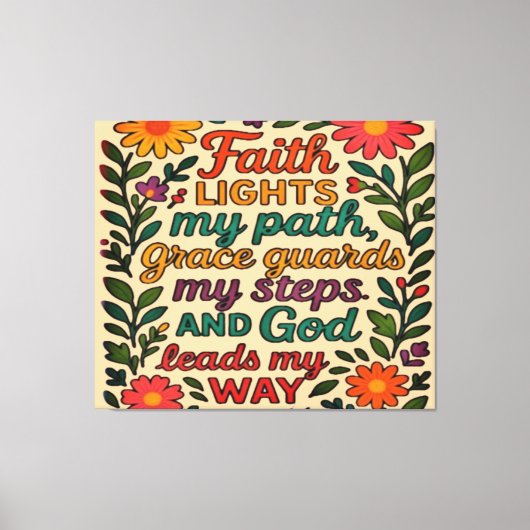Faith Lights My Path Christian Art - Inspirational Leinwanddruck (Vorderseite)