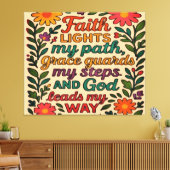 Faith Lights My Path Christian Art - Inspirational Leinwanddruck (Insitu (Wohnzimmer))