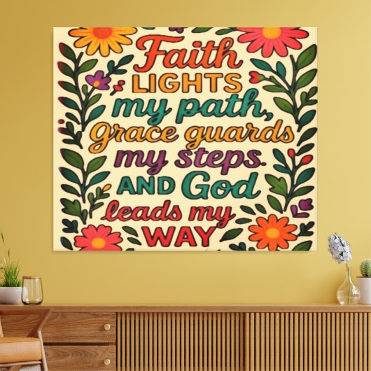 Faith Lights My Path Christian Art - Inspirational Leinwanddruck (Insitu (Wohnzimmer))