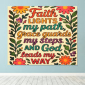 Faith Lights My Path Christian Art - Inspirational Leinwanddruck (Insitu (Holzboden))