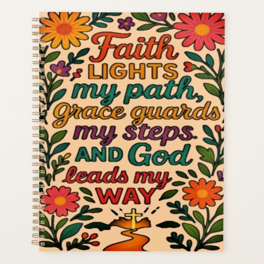 Faith Lights My Path Christian Art - Inspirational Planer (Vorderseite)