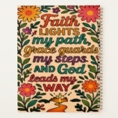 Faith Lights My Path Christian Art - Inspirational Planer (Rückseite)