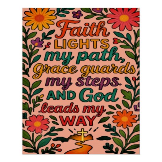 Faith Lights My Path Christian Art - Inspirational Poster (Vorderseite)