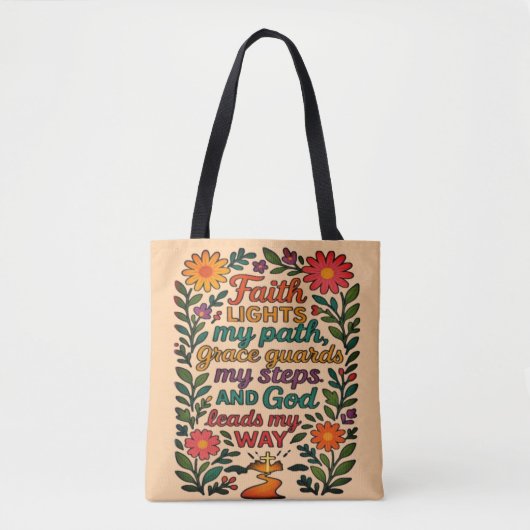 Faith Lights My Path Christian Art - Inspirational Tasche (Vorderseite)
