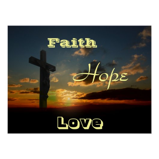 Faith Love Cross Prayer Christianity Peace Destiny Poster (Vorderseite)