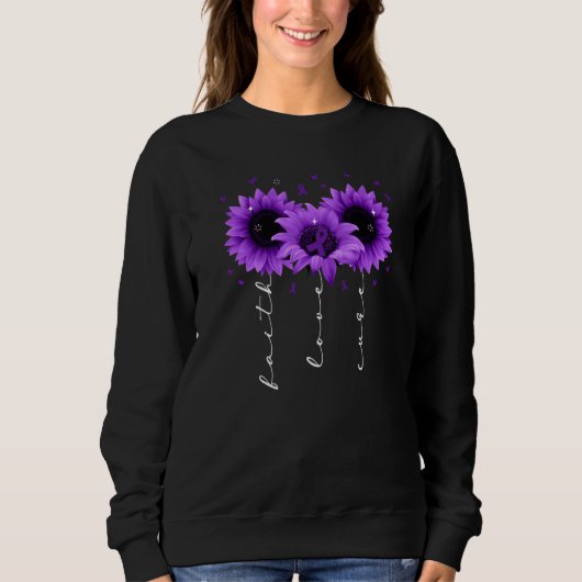 Faith Love Cure Sunflower  Epilepsy Awareness Warr Sweatshirt (Vorderseite)