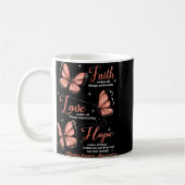 Faith Love Hope Butterfly Uterine Cancer Awareness Kaffeetasse (Links)