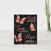 Faith Love Hope Butterfly Uterine Cancer Awareness Karte (Vorderseite)