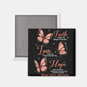 Faith Love Hope Butterfly Uterine Cancer Awareness Magnet (Vorderseite/Rückseite)