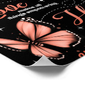 Faith Love Hope Butterfly Uterine Cancer Awareness Poster (Ecke)