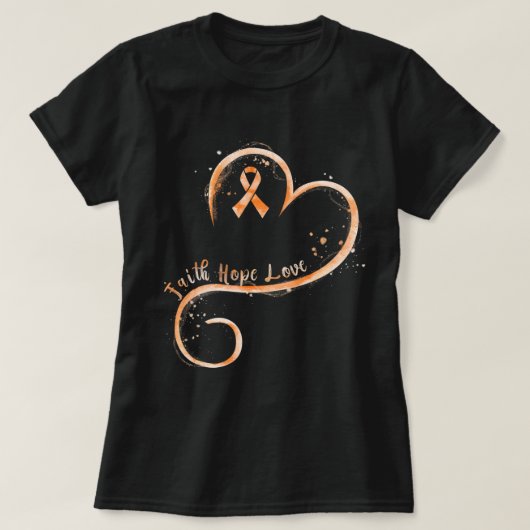 Faith Love Hope Courage Aml Leukemia Awareness T-Shirt (Design vorne)