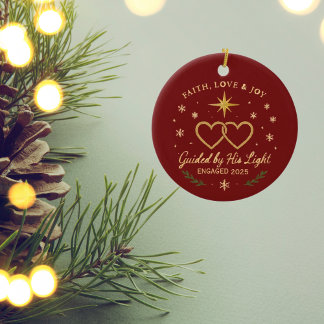 Faith love & joy guided by his light  keramik ornament