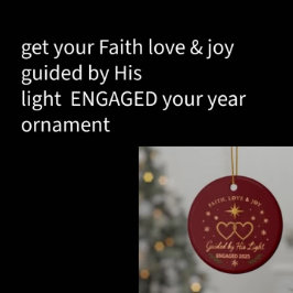 Faith love & joy guided by his light keramik ornament