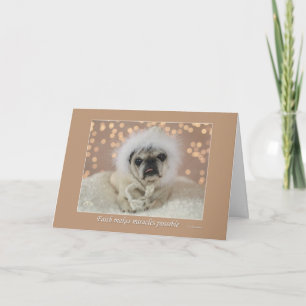 Faith Makes Miracles Possible  Pug Holiday Card Feiertagskarte