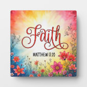 Faith Matthew 17:20 Inspirational Tabletop Plaque Fotoplatte (Vorderseite)