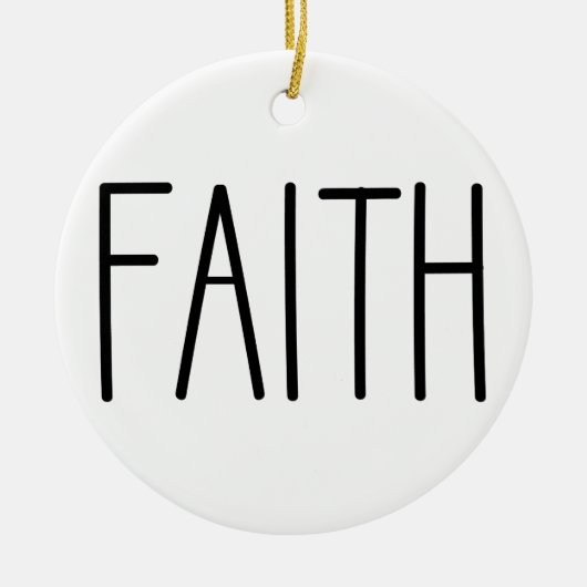 FAITH - Minimal Round Christmas Ornament (Vorne)