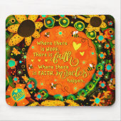 Faith Miracles Hübsch Floral Bumblebee Irland Mousepad (Vorne)