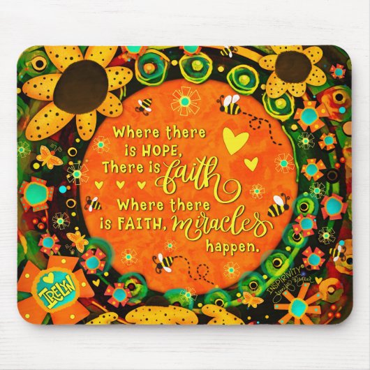 Faith Miracles Hübsch Floral Bumblebee Irland Mousepad (Vorne)