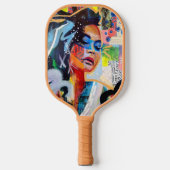 Faith Monogram Initial Red Florals Pickleball Schläger (Vorderseite)