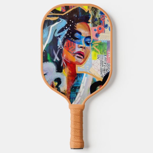 Faith Monogram Initial Red Florals Pickleball Schläger (Vorderseite)