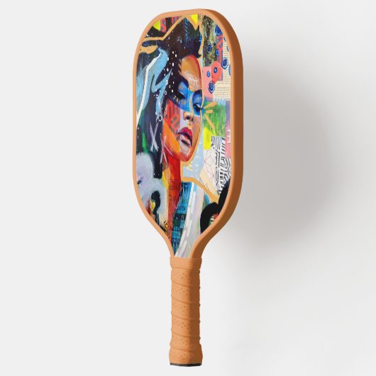 Faith Monogram Initial Red Florals Pickleball Schläger (Links)