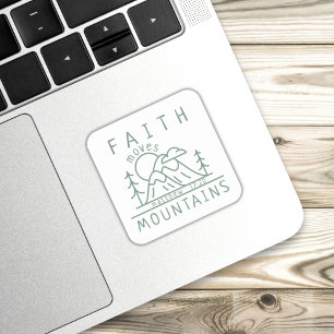 Faith Moves Mountains Bible Verse Christlich Quadratischer Aufkleber