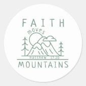 Faith Moves Mountains Bible Verse Christlich Runder Aufkleber (Vorderseite)