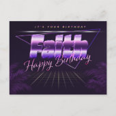 Faith Name Vorname lila Postkarte Geburtstag (Vorderseite)