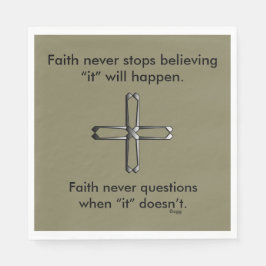 Faith Never Napkins w/Steel Cross Serviette
