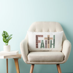 Faith Niedlich Colorful Bible Verses Typografy Quo Lendenkissen