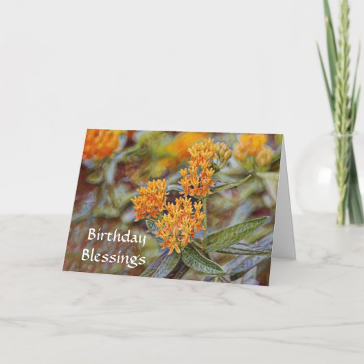 Faith Orange Blume Geburtstag Segen Bibel Verse Karte (Vorderseite)