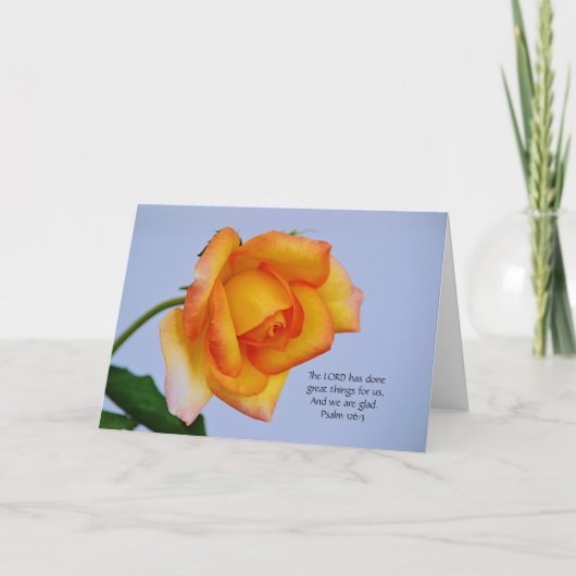 Faith Orange Gold Rose Bible Verts Note Card Karte (Vorderseite)