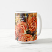 Faith Orange Rose Delight and Scripting Kaffeetasse (VorderseiteRechts)