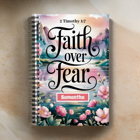 "Faith Over Angst Christlich Women Journal" Notizblock