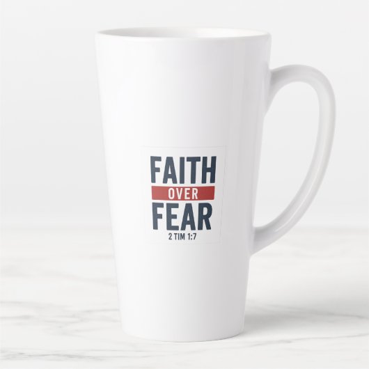 Faith Over Fear – 2 Timothy 1:7 Milchtasse (Rechts)