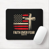 Faith Over Fear American Flag Mousepad (Mit Mouse)