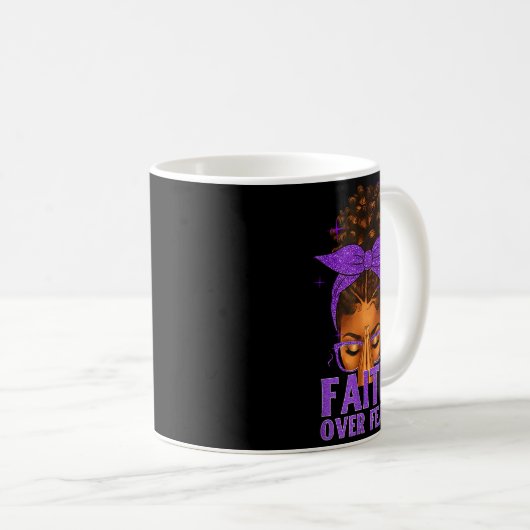 Faith Over Fear Black Women Afro Christian African Kaffeetasse (VorderseiteRechts)