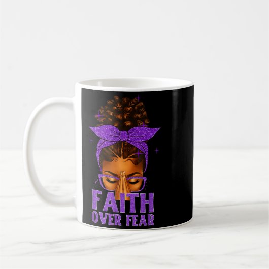 Faith Over Fear Black Women Afro Christian African Kaffeetasse (Links)