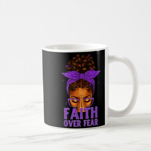 Faith Over Fear Black Women Afro Christian African Kaffeetasse (Rechts)