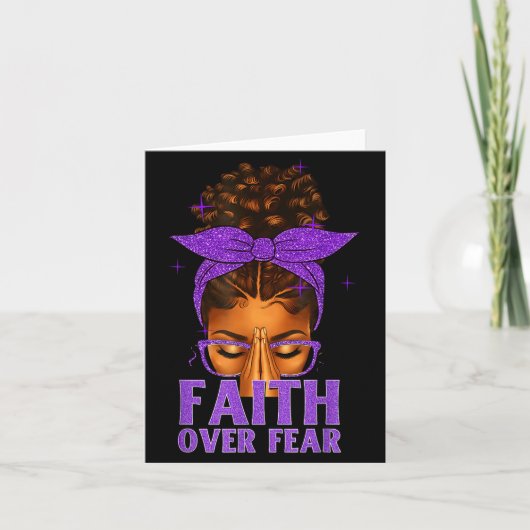 Faith Over Fear Black Women Afro Christian African Karte (Vorderseite)