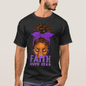 Faith Over Fear Black Women Afro Christian African T-Shirt (Vorderseite)
