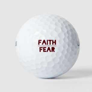 Faith Over Fear bold maroon Golfball