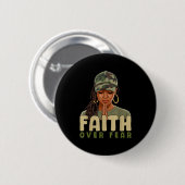 Faith Over Fear Christian Camo African American Af Button (Vorne & Hinten)