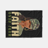 Faith Over Fear Christian Camo African American Af Fleecedecke (Vorderseite (Horizontal))
