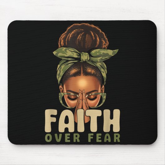 Faith Over Fear Christian Camo African American Af Mousepad (Vorne)