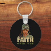 Faith Over Fear Christian Camo African American Af Schlüsselanhänger (Vorderseite)