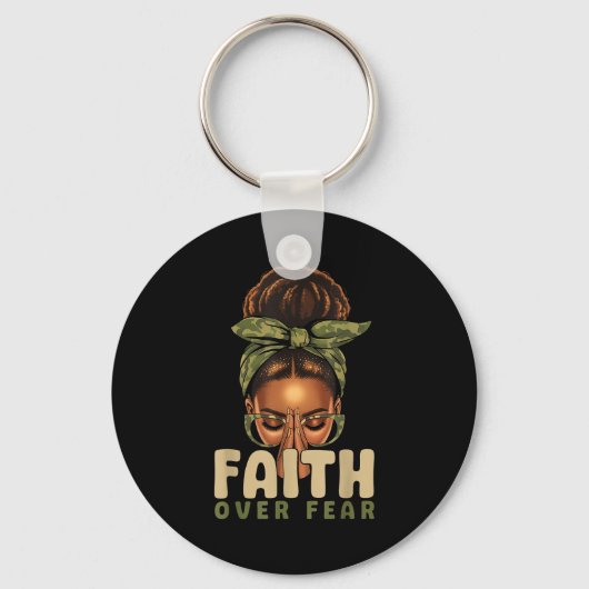 Faith Over Fear Christian Camo African American Af Schlüsselanhänger (Vorderseite)