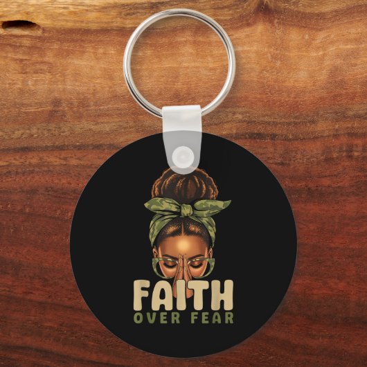 Faith Over Fear Christian Camo African American Af Schlüsselanhänger (Vorderseite)